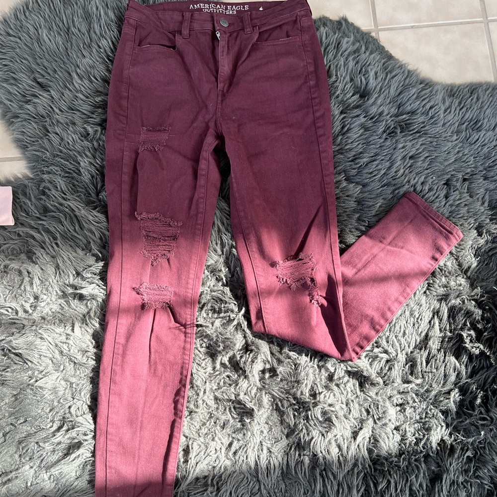Maroon American Eagle Jeans